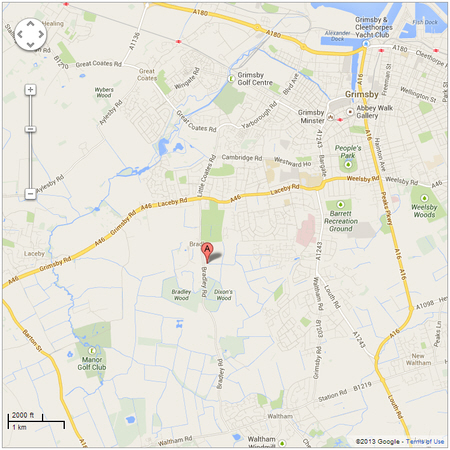 Bradley House Care Home Map
